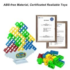 LAEKOU 48 Pcs Tetra Tower Game Balance Stacking Blocks, Two Player Balancing Board Games For Kids & Adults, Team Building STEM Toys For Family, Parties, Travel, Activities -BEYBLADE Sale Store 512QzzEKwuL