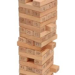 Stacking Tower Game, Durable Educational Beechwood Burr Free 60Pcs Wooden Tower Game Widely Used For Party Games -BEYBLADE Sale Store 512oLwPwIZL