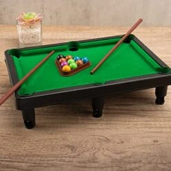 Mini Pool Table Set Portable Small Tabletop Billiards Game With 2 Sticks, 16 Balls And Triangle For Travel Party -BEYBLADE Sale Store 512qMwG3uGL