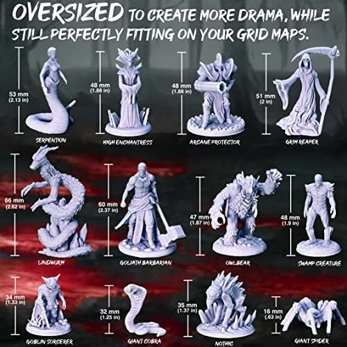 Underdusk Large Scale DND Miniatures For Tabletop Games | Highly Detailed D&D Minis | Paintable RPG Monster Bosses (12 Pack) 3 Underdusk Large Scale DND Miniatures For Tabletop Games | Highly Detailed D&D Minis | Paintable RPG Monster Bosses (12 Pack)