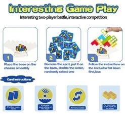 T'PUPU Tetra Tower Balancing Stacking Toys,Board Games For Kids & Adults,Tetris Balance Game Building Blocks,Perfect For Family Games, Parties, Travel -BEYBLADE Sale Store 515ZTt81FTL