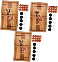 CLISPEED 2 Sets Bouncing Chess Air Hockey Puck Wooden Toys Basketball Toys Wooden Hockey Game Family Board Games Tabletop Board Game Winner Board Game Hockey Table Game Chess Toys Football -BEYBLADE Sale Store 516L 8krJsL. AC