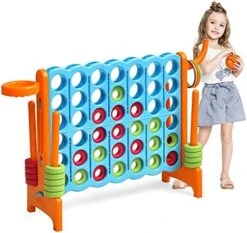 COSTWAY Jumbo 4-to-Score Giant Game Set For Kids & Adults, 2.5Ft Indoor Outdoor Game With Basketball Hoop, Ring Game, 42 Jumbo Rings, Quick-Release Slider, Perfect For Birth & Holiday Party 21 COSTWAY Jumbo 4-to-Score Giant Game Set For Kids & Adults, 2.5Ft Indoor Outdoor Game With Basketball Hoop, Ring Game, 42 Jumbo Rings, Quick-Release Slider, Perfect For Birth & Holiday Party -BEYBLADE Sale Store 517ZU4EP1XS. AC