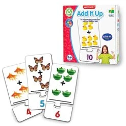 Learning Journey International Match It! Add It Up - STEM Addition Game - Helps To Teach Early Math Facts With 30 Matching Pairs – Preschool Games & Gifts For Boys & Girls Ages 3 And Up, Multicolor