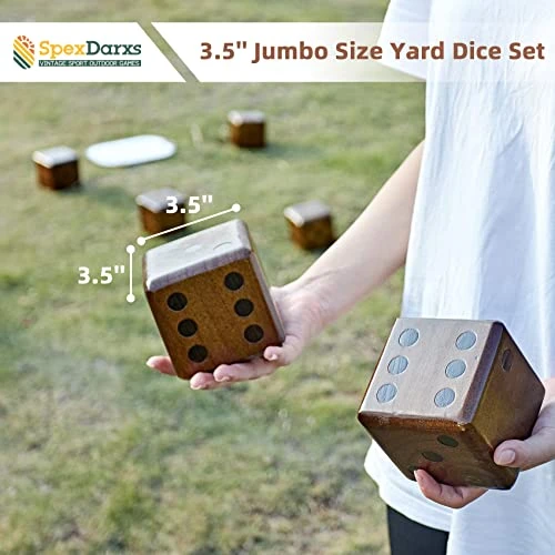 SpexDarxs Giant Yard Dice Set, 3.5’’ Large Wooden Dice Set With Scoreboard & Carrying Bag,Indoor & Outdoor Backyard Lawn Game For Teenage Adult And Family 5 SpexDarxs Giant Yard Dice Set, 3.5’’ Large Wooden Dice Set With Scoreboard & Carrying Bag,Indoor & Outdoor Backyard Lawn Game For Teenage Adult And Family - Image 3