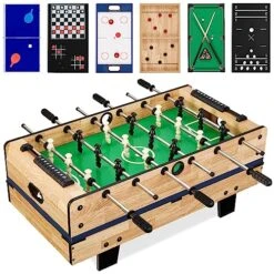 Best Choice Products 11-in-1 Kids Combo Game Table Set For Home, Game Room W/Ping Pong, Foosball, Table Hockey, Chess, Checkers, Shuffleboard, Bowling, 5 Accessory Bags