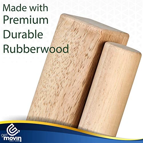 GetMovin' Sports Kubb Premium Rubberwood Set, Viking Chess Fun Outdoor Yard Game, Giant Board Game For The Beach, Lawn, Or Party 5 GetMovin' Sports Kubb Premium Rubberwood Set, Viking Chess Fun Outdoor Yard Game, Giant Board Game For The Beach, Lawn, Or Party - Image 3