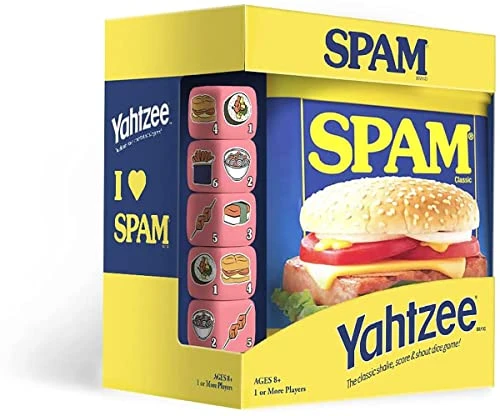 GENERIC Yahtzee Spam Brand | Collectible Game As Iconic Spam Can With Custom Dice | Dice Featuring Fried Spam, Spam Musubi, Spam Fries | Travel Game & Dice Game 3 GENERIC Yahtzee Spam Brand | Collectible Game As Iconic Spam Can With Custom Dice | Dice Featuring Fried Spam, Spam Musubi, Spam Fries | Travel Game & Dice Game