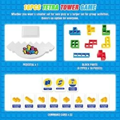 HOTBEAM Tetra Tower Game, Tetris Tower Balance Board Game For Kids Adults, Brain Memory STEM Toys Games For Family Night, Parties, Travel, Christmas Birthday Ideas Gift -BEYBLADE Sale Store 51EEWeVz5wL