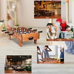 Goplus Mini Foosball Table, 27in Soccer Game Table W/ 2 Footballs And Soccer Keepers, Portable Football Game Set For Kids & Adults In Office, Game Room, Living Room -BEYBLADE Sale Store 51G3bdqHfBL