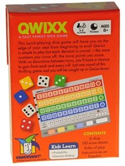 Deluxe Games And Puzzles QWIXX Dice Game, 2 Replacement Scoresheet Packs, RED Velvet Drawstring Pouch, Bundled Items -BEYBLADE Sale Store 51G7DwLzKXL