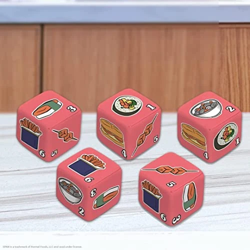 GENERIC Yahtzee Spam Brand | Collectible Game As Iconic Spam Can With Custom Dice | Dice Featuring Fried Spam, Spam Musubi, Spam Fries | Travel Game & Dice Game 5 GENERIC Yahtzee Spam Brand | Collectible Game As Iconic Spam Can With Custom Dice | Dice Featuring Fried Spam, Spam Musubi, Spam Fries | Travel Game & Dice Game - Image 3