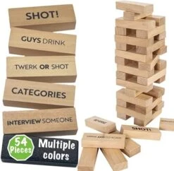 Buzzed Blocks Adult Drinking Game - 54 Blocks With Hilarious Drinking Commands And Games On 40 Of Them | Perfect Pregame Party Starter | Entertaining Party Game For Adults | Novelty Funny Gifts -BEYBLADE Sale Store 51H23bTe6OL. AC