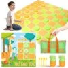 SevenQ Games For Family Fun 2-in-1 Giant Checkers Board Game & Tic Tac Toe Game With 24 Big Foam Discs-Washable Mat And Mesh Storage Bag-Ideal For Yard And Family Gatherings -BEYBLADE Sale Store 51HjTG7fJpL