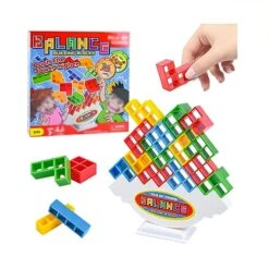 ZIOYA Swing Stack High Child Balance Toy,Tower Balance Stacking Blocks Game,Board Games For Kids & Adults