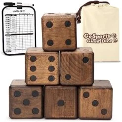 GoSports Giant Wooden Playing Dice Set With Rollzee And Farkle Scoreboard - Includes 6 Dice, Dry-Erase Scoreboard And Canvas Tote Bag - Choose 2.5 Inch Or 3.5 Inch Dice) -BEYBLADE Sale Store 51Hy6gg3OjL. AC