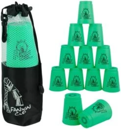 Joyibay 48pcs Sports Stacking Cups, Fast Paced Fun Game For Challenge Competition, Speed Training Game, Travel Party Gift For Kids And Adults, Blue+Green -BEYBLADE Sale Store 51IA5bYRLoL. AC