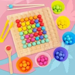 GENERIC LOVEALOTTER Wooden Board Bead Game, Montessori Board Beads Game, Early Educational Preschool Toy, Color Sorting Toys For Toddlers, Fine Motor Training For Children, Great Gift For Kids, For Seniors