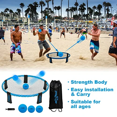 PlayZap Roundnet Ball Beach Ball Game Set Outdoor Indoor Team Sports Ball Game Backyard Lawn Kids Teenager Adult Gift For Friends Family Orange 4 PlayZap Roundnet Ball Beach Ball Game Set Outdoor Indoor Team Sports Ball Game Backyard Lawn Kids Teenager Adult Gift For Friends Family Orange - Image 2
