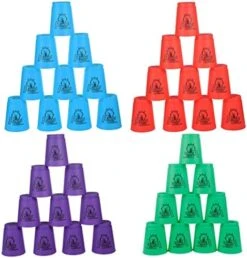 Cibolar Sport Stacking Cups, 24pcs Sports Stacking Cups Training Game For Challenge Competition Travel Party Gift For Kids And Adults, Blue+Red -BEYBLADE Sale Store 51NaQSGxUUL. AC