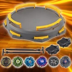 WNSULL Bey Stadium Metal Fusion Set-Battle Game With 1Stadium, 6 Battling Top Toys And 2 Launchers-Toy Gift For Boys Kids Ages 6 7 8 9 10 11 12 Years Old -BEYBLADE Sale Store 51PctrLWFuL