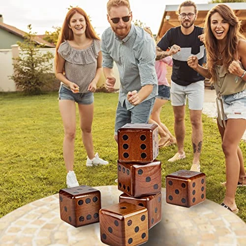 SpexDarxs Giant Yard Dice Set, 3.5’’ Large Wooden Dice Set With Scoreboard & Carrying Bag,Indoor & Outdoor Backyard Lawn Game For Teenage Adult And Family 4 SpexDarxs Giant Yard Dice Set, 3.5’’ Large Wooden Dice Set With Scoreboard & Carrying Bag,Indoor & Outdoor Backyard Lawn Game For Teenage Adult And Family - Image 2