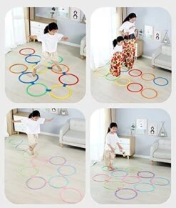 Children's Soft Hopscotch Circle, Sensory Training Fitness Ring, 20 Circles And 20 Buttons, Can Be Assembled At Will (Color : 20pcs, Size : 48cm) -BEYBLADE Sale Store 51Q8txC8GML