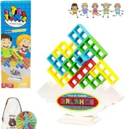 MingNor 48 Pcs Tetra Tower Balance Stacking Blocks Game, Board Games For 2 Players+ Family Games, Parties, Travel, Kids & Adults Team Building Blocks Toy