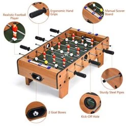 Goplus Mini Foosball Table, 27in Soccer Game Table W/ 2 Footballs And Soccer Keepers, Portable Football Game Set For Kids & Adults In Office, Game Room, Living Room -BEYBLADE Sale Store 51RJzRlazVL