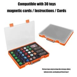 TPCY Carrying Case Compatible With Bakugan,BakuCores And Armored Alliance, Geogan Rising Battle Action,Can Store 30 Pcs, And Cards And Other Accessories(Case Only) (Orange) -BEYBLADE Sale Store 51RNsBKn26L
