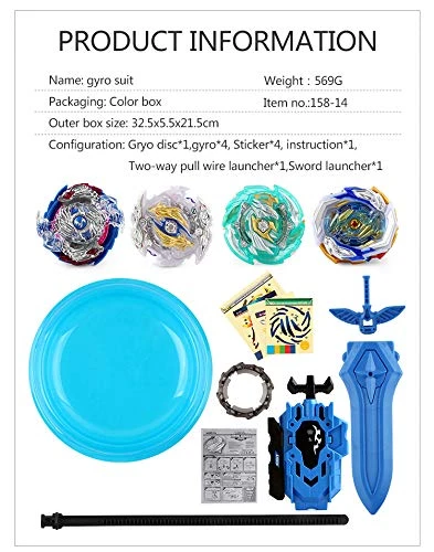 Battaling Burst Tops Set, Burst Tops Attack Set With Launcher And Grip Starter Set And Arena 4 Battaling Burst Tops Set, Burst Tops Attack Set With Launcher And Grip Starter Set And Arena - Image 2