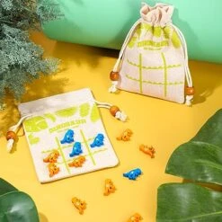 36 Set Dinosaurs Themed Tic Tac Toe Games With Burlap Gift Bags Mini Wooden Pieces Small Drawstring Bags For Dino Birthday Party Favors Travel Games Girls Boys Learning Toys -BEYBLADE Sale Store 51RZOUsJuoL