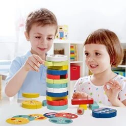 Atoylink Wooden Stacking Board Game For Kids 58 Pieces Animal Tumble Tower Stacking Building Blocks With Puzzle Flash Cards Toddler Games Montessori Educational Toys For 2 3 4 Year Old Boys Girls Gift -BEYBLADE Sale Store 51RydmeISqL