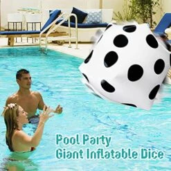 2 Pcs 20 Inch Jumbo Inflatable Dice,Giant Inflatable Dice,Large Inflatable Dice Toy For Indoor Outdoor Broad Game,Pool Party,Ludo,White And Black -BEYBLADE Sale Store 51SbLyAZ2zL