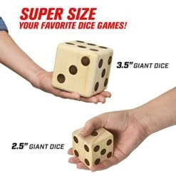 GoSports Giant Wooden Playing Dice Set With Rollzee And Farkle Scoreboard - Includes 6 Dice, Dry-Erase Scoreboard And Canvas Tote Bag - Choose 2.5 Inch Or 3.5 Inch Dice) -BEYBLADE Sale Store 51TFjZwkg9L