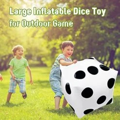 2 Pcs 20 Inch Jumbo Inflatable Dice,Giant Inflatable Dice,Large Inflatable Dice Toy For Indoor Outdoor Broad Game,Pool Party,Ludo,White And Black -BEYBLADE Sale Store 51USCMX28YL