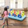 HearthSong Giant Inflatable Ring Toss Backyard Carnival Game With 60 Inch Vinyl Inflatable Scoring Mat With Scoring Posts, 8 Inflatable Rings Included -BEYBLADE Sale Store 51VoSwS4egL