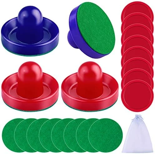 URATOT Air Hockey Pushers And Air Hockey Pucks Air Hockey Paddles, Goal Handles Paddles Replacement Accessories For Game Tables(4 Pushers, 8 Red Pucks And 8 Green Pads) 11 URATOT Air Hockey Pushers And Air Hockey Pucks Air Hockey Paddles, Goal Handles Paddles Replacement Accessories For Game Tables(4 Pushers, 8 Red Pucks And 8 Green Pads) - Image 9