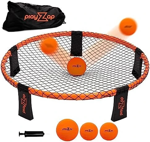 PlayZap Roundnet Ball Beach Ball Game Set Outdoor Indoor Team Sports Ball Game Backyard Lawn Kids Teenager Adult Gift For Friends Family Orange 9 PlayZap Roundnet Ball Beach Ball Game Set Outdoor Indoor Team Sports Ball Game Backyard Lawn Kids Teenager Adult Gift For Friends Family Orange - Image 7