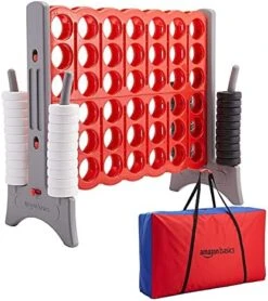 Amazon Basics Giant BPA-Free 4-In-A-Row Premium Plastic Game Set With Carrying Bag, Great For Gifting, Red & Green -BEYBLADE Sale Store 51ad SYJL. AC