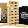 Mɑtty's Toy Stop Deluxe 51pc Giant Wood Tower Stacking Game With Storage Bag (Starts 17" Tall)