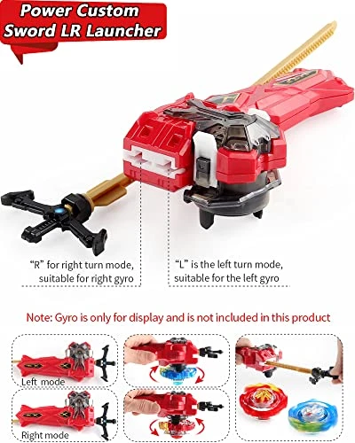 Desamvap Bey Battling Tops Burst Power Custom Sword Launcher, B-200 Xiphoid Xcalibur Bey Launcher LR Left Right Spin DB Layer System Compatible With All Bey Burst Series (Red) 5 Desamvap Bey Battling Tops Burst Power Custom Sword Launcher, B-200 Xiphoid Xcalibur Bey Launcher LR Left Right Spin DB Layer System Compatible With All Bey Burst Series (Red) - Image 3