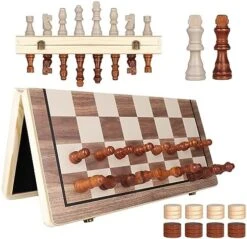 Demiwise Magnetic Chess Sets - Chess & Checkers Set (2 In 1), 2 Extra Queens, Magnetic Chess Board, Checkers Board Portable Folding Board Game For Adults And Kids -BEYBLADE Sale Store 51cTx07ttHL. AC