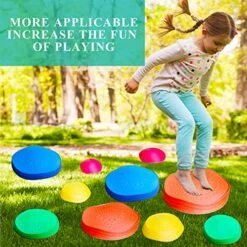 MEANHDAG 10 PCS Balance Stepping Stones For Kids, Obstacle Course Play Outdoor Backyard Activities Equipment Helps Build Children's Coordination And Confidence, Non-Slip Surface And Edging -BEYBLADE Sale Store 51cqxWkrPkL