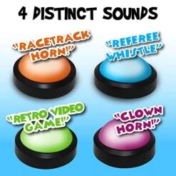 Teacher's Choice 4 Player Light Up Game Buzzer System | Displays The Winning Player | Loud, Unique Sounds For Each Buzzer, Great For Trivia Games, Family Feud, Jeopardy, Competition, Spelling Bees -BEYBLADE Sale Store 51egcUuTKmL