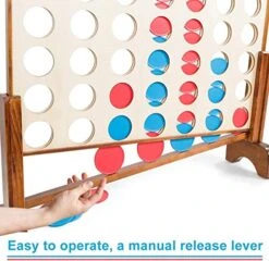 ReunionG Giant 4 In A Row Game, Four Connect Board Game Set W/Handbag, 2 Pine Legs, 3.5" Chess Piece, Wooden Frame, 4-to-Score Game Set For Family Game Night, Parties And Outdoor/Indoor Activity -BEYBLADE Sale Store 51ermRsicZL