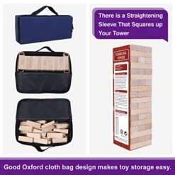 GOTHINK Classic Wooden Tumbling Tower Game, 54pcs Timber Stacking Board Game With Carry Case, Family Night Toy Game Gift For Kids And Adults -BEYBLADE Sale Store 51gL9hubuIL