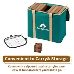 ApudArmis Giant Tumble Tower (Stack From 2Ft To Over 4.2Ft), 54 PCS Pine Wooden Stacking Timber Game With 1 Dice Set - Classic Block Giant Outdoor Game For Teens Adults Family(Brown) -BEYBLADE Sale Store 51hQBm99QUL