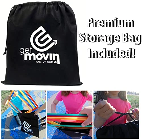GETMOVIN SPORTS Hopscotch Squares Set With 2 Premium Beanbags Giant Sized 15 Inch Squares With 15 Connectors For Indoor/Outdoor Portable Fun Conditioning Agility Training 6 GETMOVIN SPORTS Hopscotch Squares Set With 2 Premium Beanbags Giant Sized 15 Inch Squares With 15 Connectors For Indoor/Outdoor Portable Fun Conditioning Agility Training - Image 4