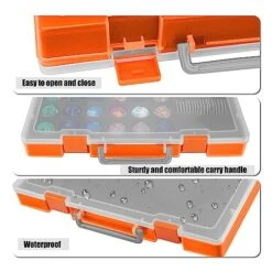 TPCY Carrying Case Compatible With Bakugan,BakuCores And Armored Alliance, Geogan Rising Battle Action,Can Store 30 Pcs, And Cards And Other Accessories(Case Only) (Orange) -BEYBLADE Sale Store 51ii4iV1psL